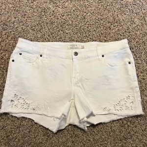 Torrid White Lace Detail Shorts